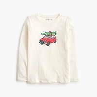 Girls' glitter gifts car long-sleeve graphic tee