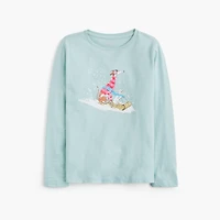 Girls' long-sleeve sled dogs graphic tee