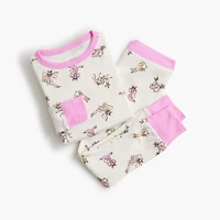 Girls' long-sleeve bows and cats pajama set