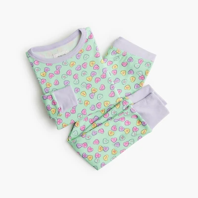 Girls' candy hearts pajama set