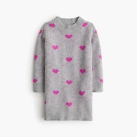 Girls' argyle heart sweater-dress