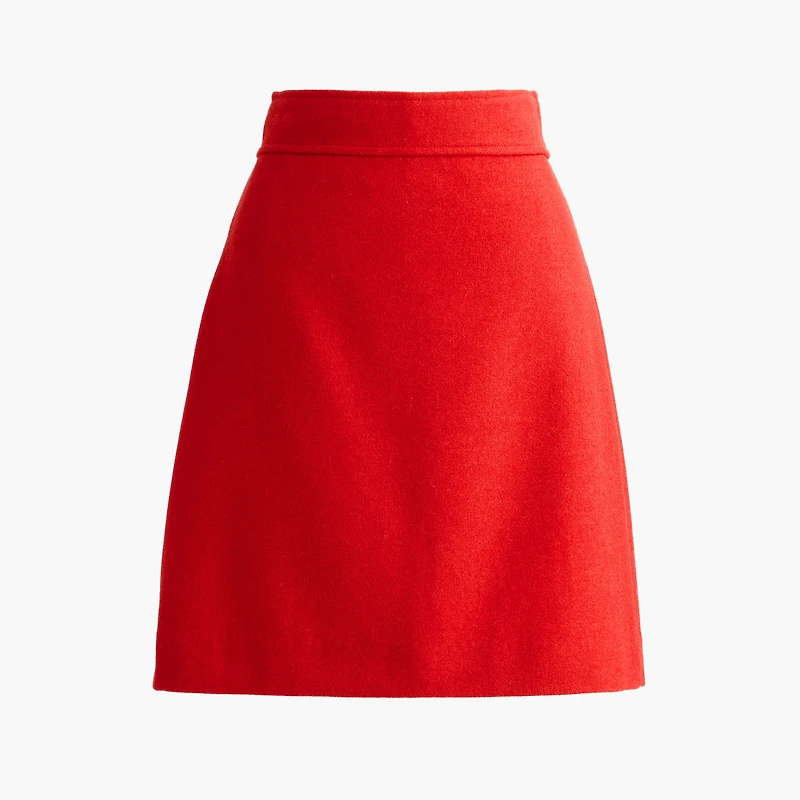 Wool-blend A-line mini skirt