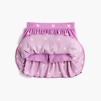 Girls' crinkle-knit tiered heart skirt