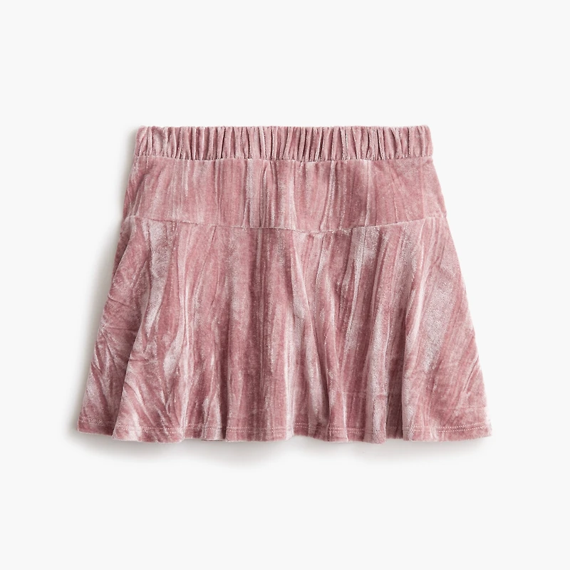 Girls' crushed velvet skirt