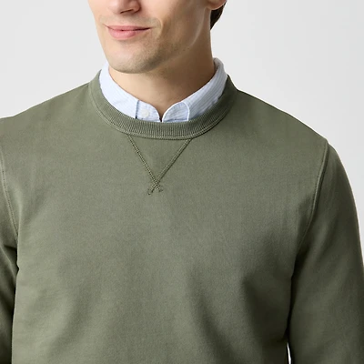 Garment-dyed crewneck sweatshirt