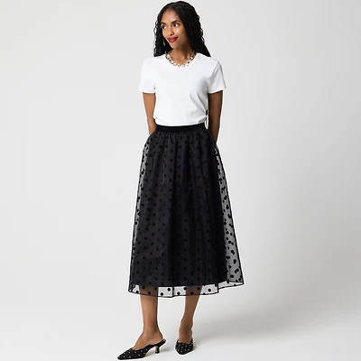 Petite dot midi skirt