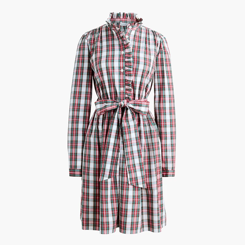 Tartan mini shirt-dress