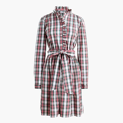 Tartan mini shirt-dress