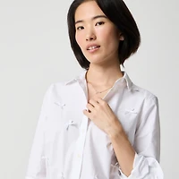 Bow button-up shirt