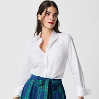 Jeweled-bow button-up shirt