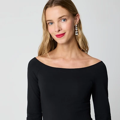 Off-the-shoulder knit mixy dress