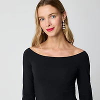Off-the-shoulder knit mixy dress