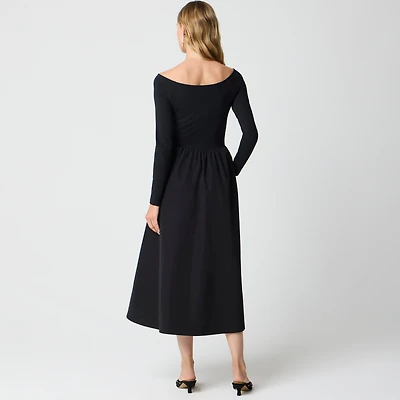 Off-the-shoulder knit mixy dress