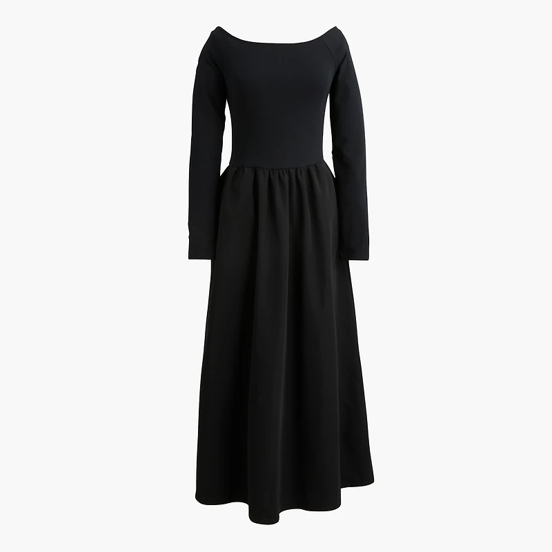 Off-the-shoulder knit mixy dress