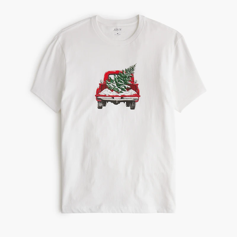 Holiday tree and truck graphic tee