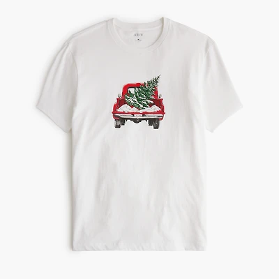 Holiday tree and truck graphic tee