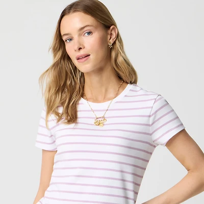 Striped Essential short-sleeve crewneck tee