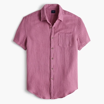 Short-sleeve gauze shirt