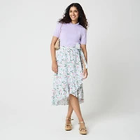 Poplin midi wrap skirt