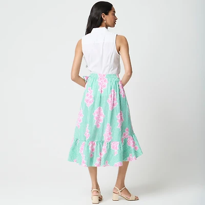 Poplin midi wrap skirt
