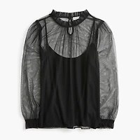 Tulle ruffleneck top