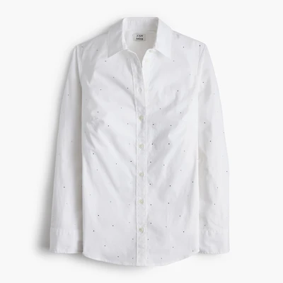 Jewel-embellished button-up shirt