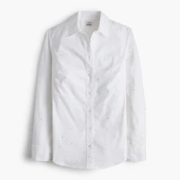 Jewel-embellished button-up shirt