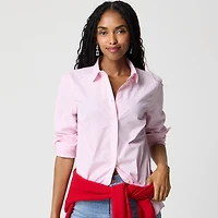 Striped jewel-embellished button-up shirt