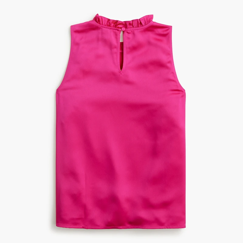 Sleeveless ruffleneck top