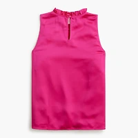 Sleeveless ruffleneck top