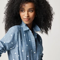 Chambray hearts button-up shirt signature fit