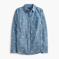Chambray hearts button-up shirt signature fit