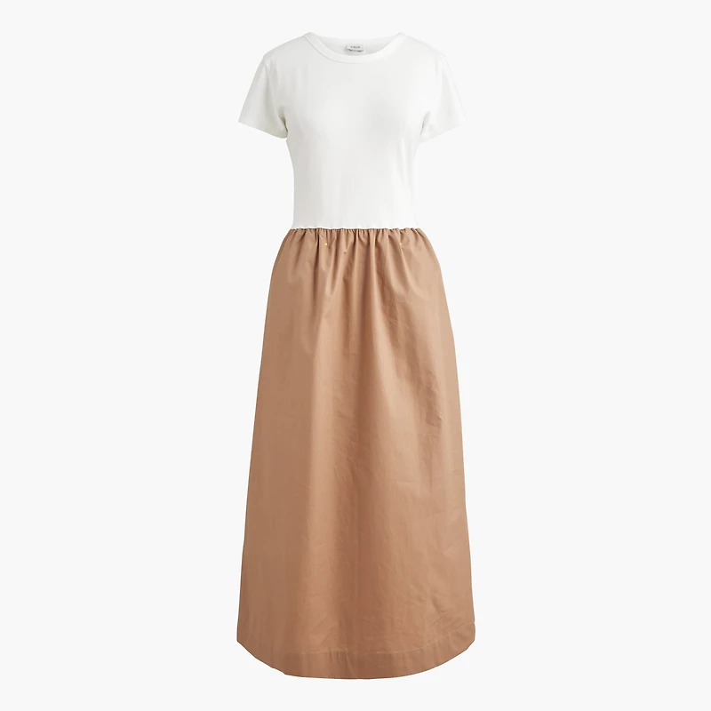 Mixed-media colorblock dress