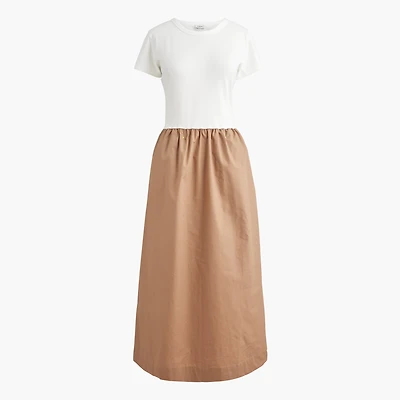 Mixed-media colorblock dress