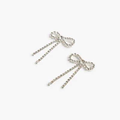 Crystal bow statement earrings