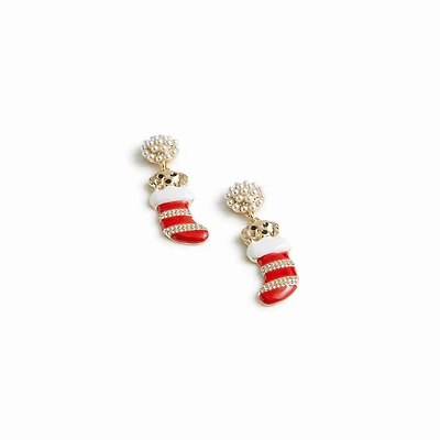 Dogs in stockings statement earrings