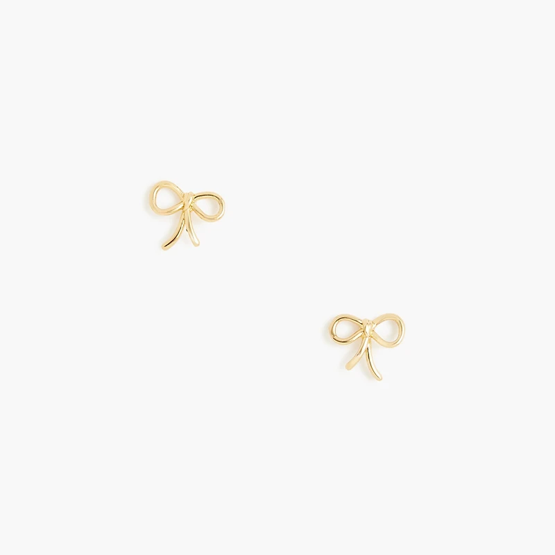 Metal bow stud earrings