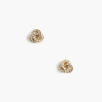 Pavé knot stud earrings