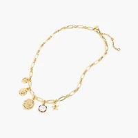 Clustered heart charms chain necklace