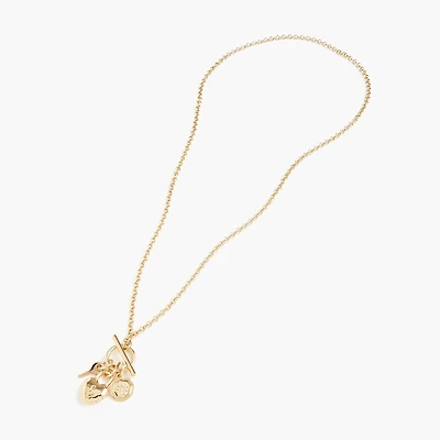 Lock and key charm necklace