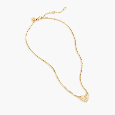 Pavé pearl heart necklace