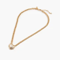 Heart carabiner charm necklace