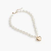Pearl heart pendant necklace