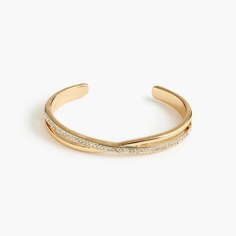 Pavé double loop bracelet
