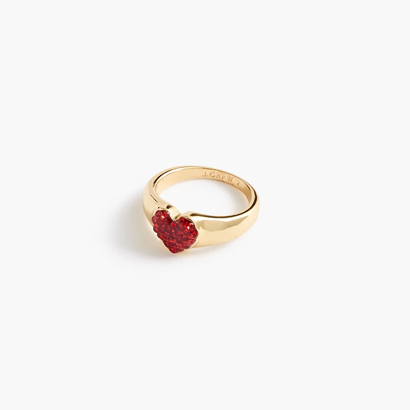 Pavé heart ring