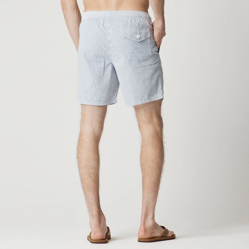 7" seersucker flex swim trunk