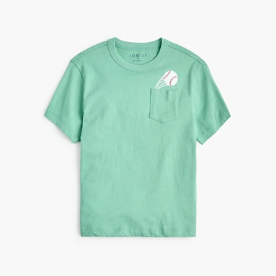 Boys' baseball-pocket graphic tee