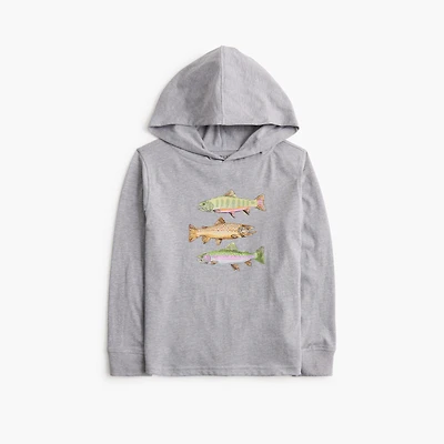 Boys' rainbow trout jersey hooded tee