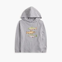 Boys' rainbow trout jersey hooded tee