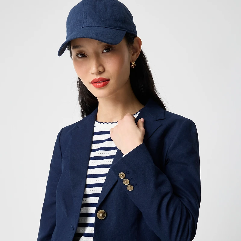 Linen-blend schoolboy blazer
